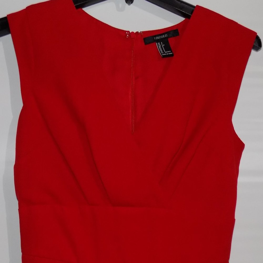 Forever 21 Red Sleveless Tank Dress Size Small - Picture 2 of 9